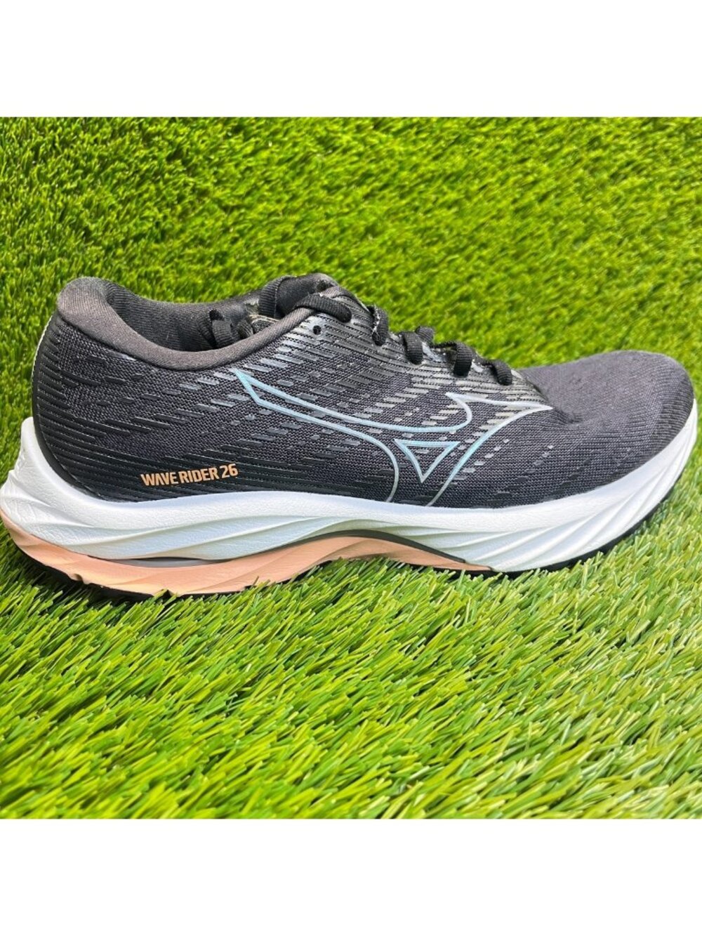 Mizuno Wave Rider 26 Womens Size 11 Black White Athletic Running Shoes Sneakers
